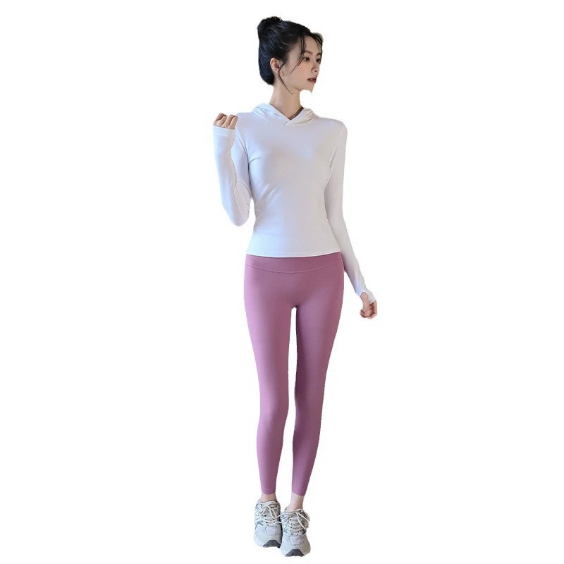 Худи для зала, спортивный длинный рукав для йоги и тренировок, осень, Slim fit, для бега
