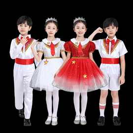 六一儿童演出服中小学生诗歌朗诵比赛表演服幼儿园蓬蓬裙大合唱服