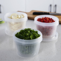 Seasoning scallion garlic preservation box ginger garlic preservation box with lid kitchen refrigerator vegetable preservation storage box L