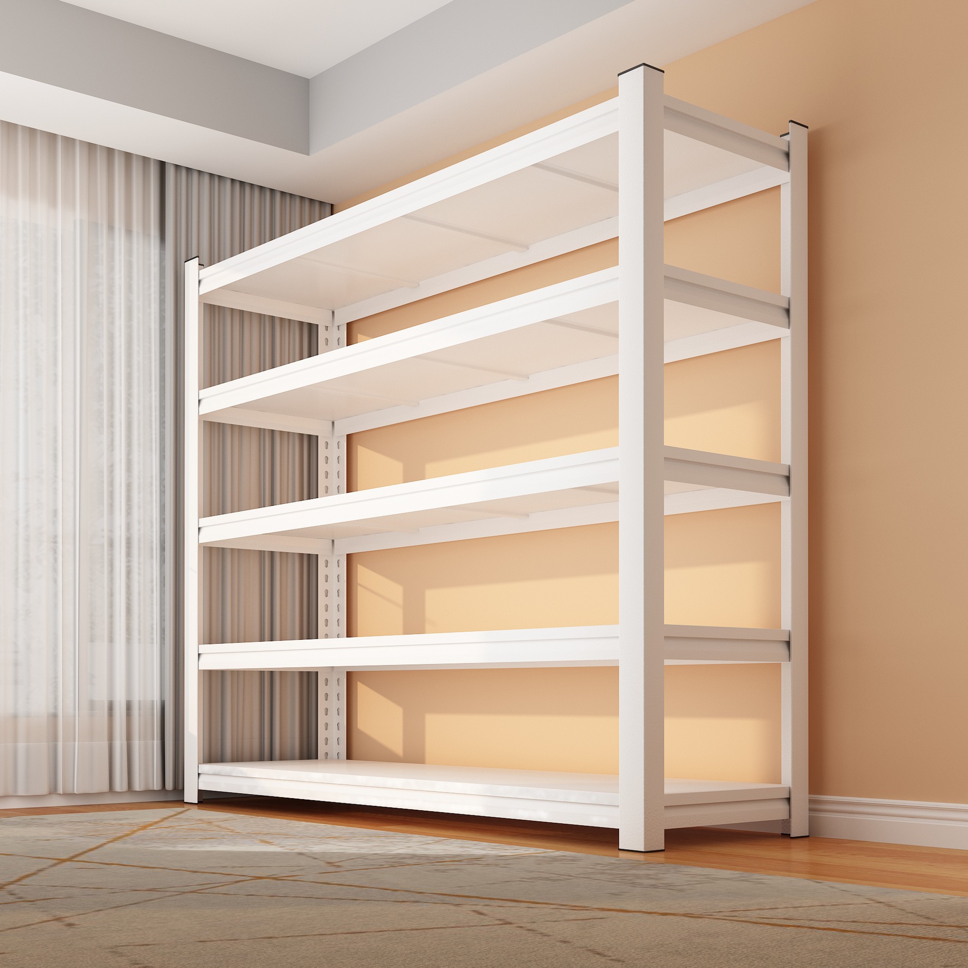 Household Multi-Layer Storage Rack Storage Shelf Thickened Steel Balcony Bedroom Floor-Standing Display Storage Iron Shelf