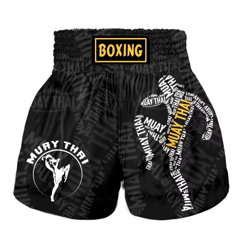Muay Thai Shorts Men's and Women's Professional Competition Training Pants MMA Brazilian Jiu-Jitsu Print Fitness Sports Boxer Shorts