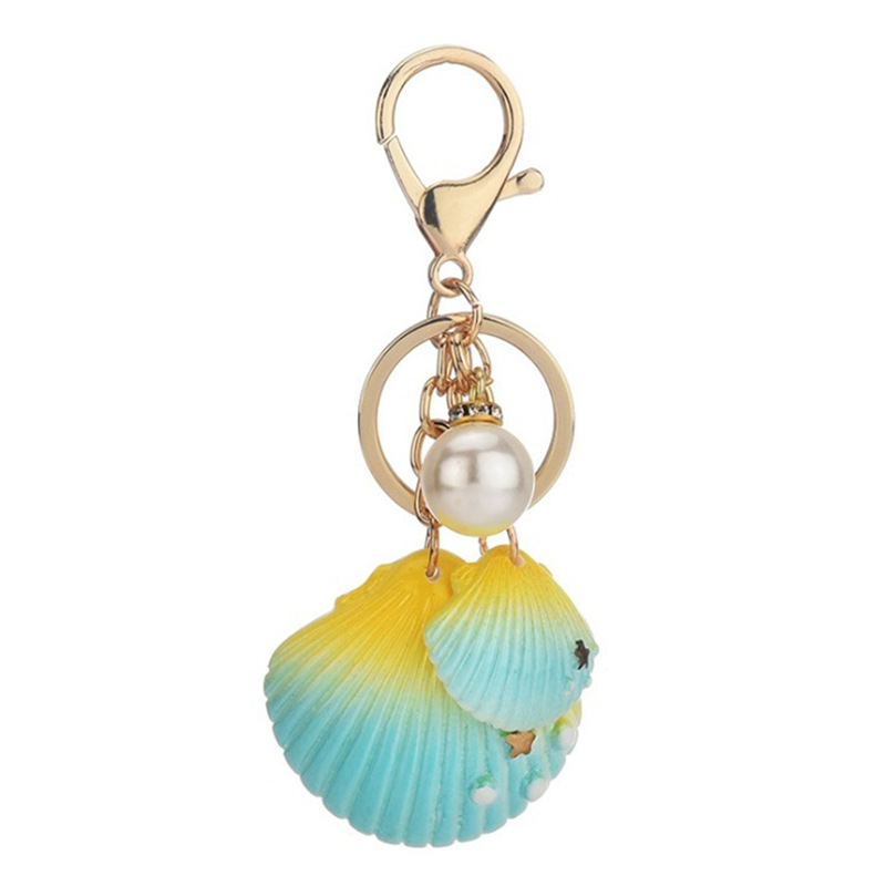 Simulación creativa resina Starfish Shell llavero ornamento bolsa colgante Regalo De vacaciones turístico Scenic Spot regalo