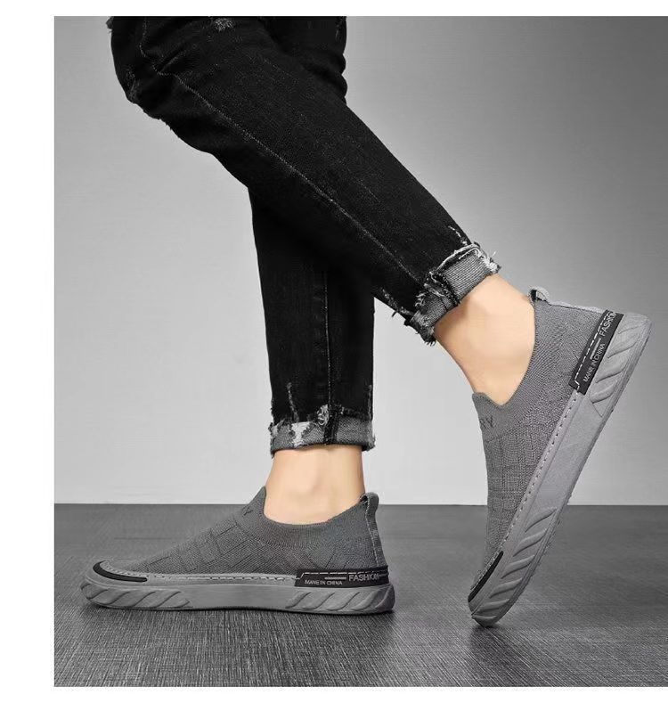 Grensoverschrijdende 2023 nieuwe herenschoenen, stijlvolle casual boardschoenen, trendy instappers, comfortabel, zachte zool, vetersluiting, alternatief uit één stuk, fly weave_voghion.com