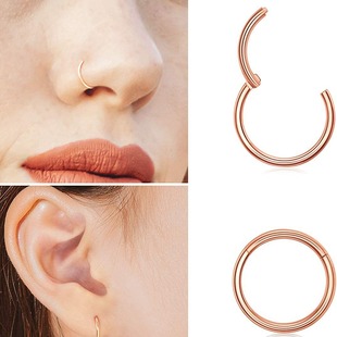 European and American Popular 316L Stainless Steel Puncture Nose Ring Interface Ring Closed Ring Seamless Nose Ring Earrings Multi-Functional Ring
