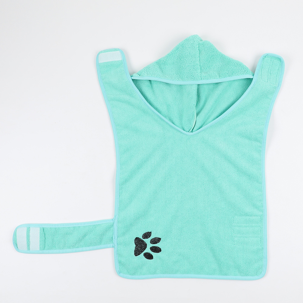 Albornoz para mascotas de microfibra bordado de fábrica, toalla de baño para perros, capa cálida de secado rápido y absorbente