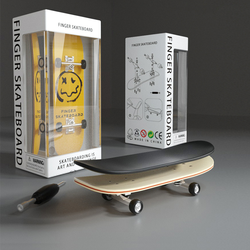 Cross-Border Amazon Douyin Finger Skateboard with Bearings Professional Grade Five-Layer Maple Fingertip Skateboard Decompression Toy