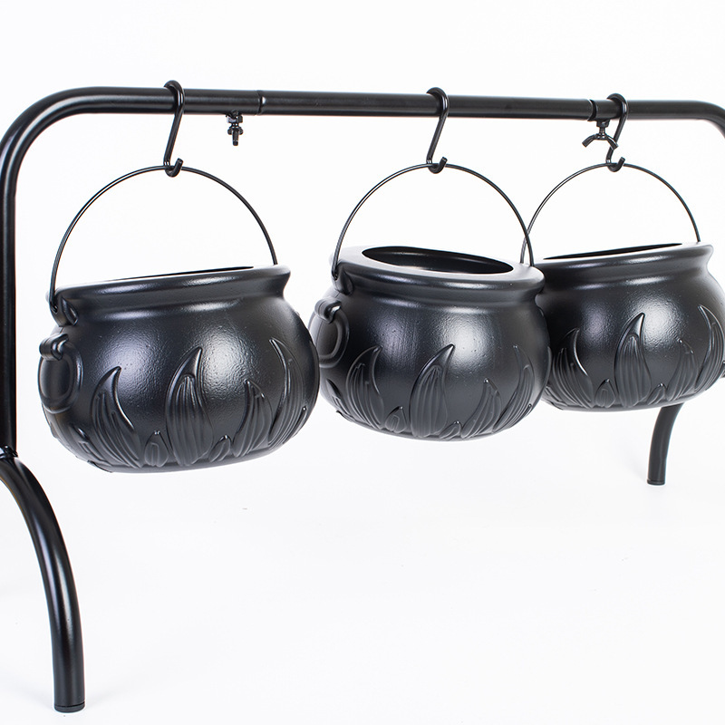 ハロウィンパーティーの装飾魔女バケツ 3 缶ホルダー鉄フレームキャンディバッグ装飾品小道具キャンディバケツボックス|undefined