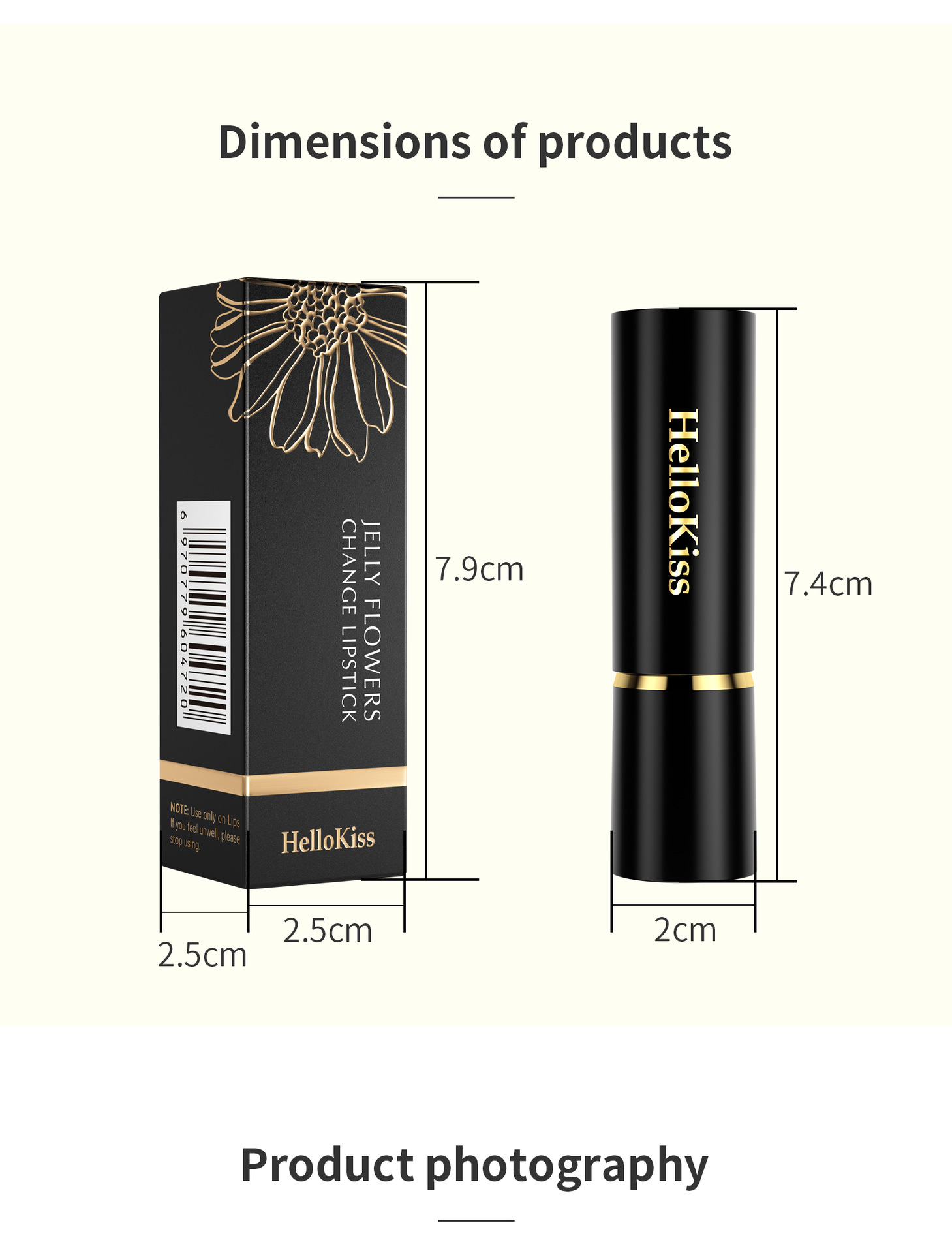 Hellokiss jelly Flower Lipstick Moisturizing, hydrating, long-lasting and color-enhancing gold foil thermochromic lipstick is selling well across borders undefined