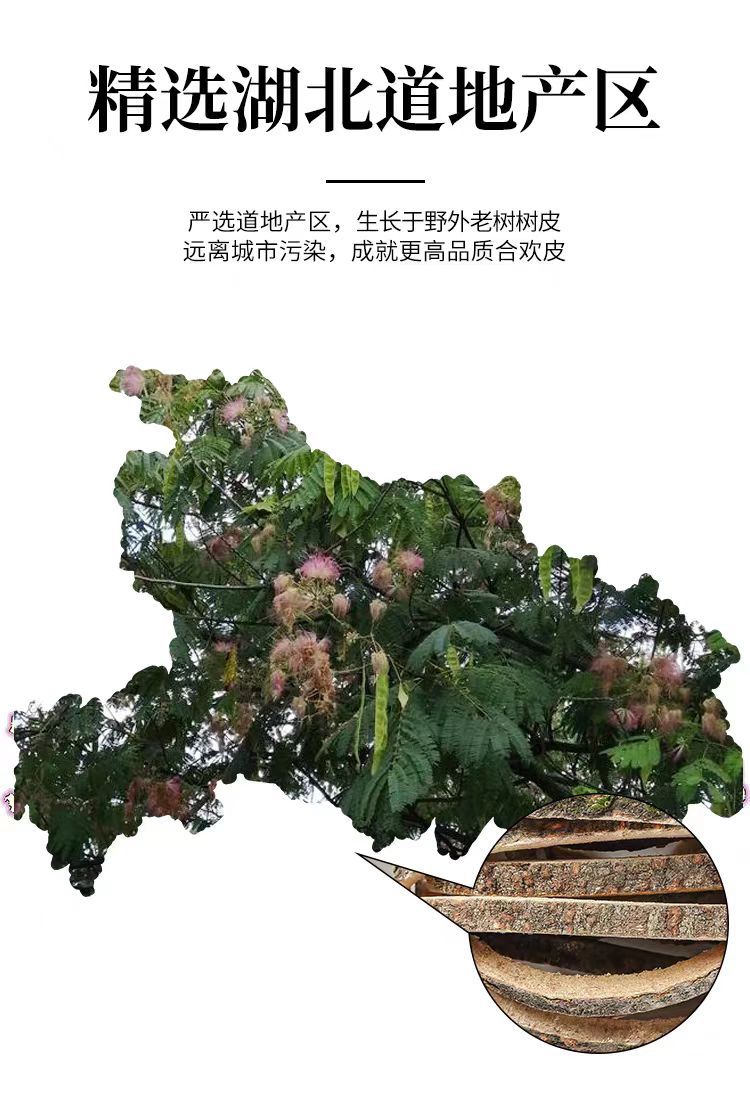 He Huan Pi (Albizia julibrissin Bark) — Dried Silk Tree Bark, 500g overview