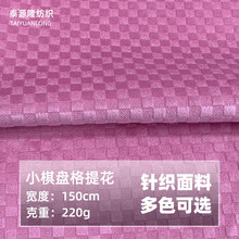 迷你小棋盘格子提花经编烂花丝绒布料连衣裙裤子外套休闲面料工厂