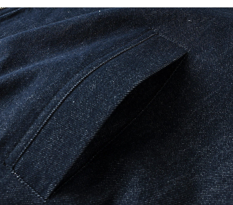 Áo khoác denim nữ dáng thông thường, dài tay, cổ bẻ, có dây rút, phong cách công sở — Màu tím than chi tiết 16