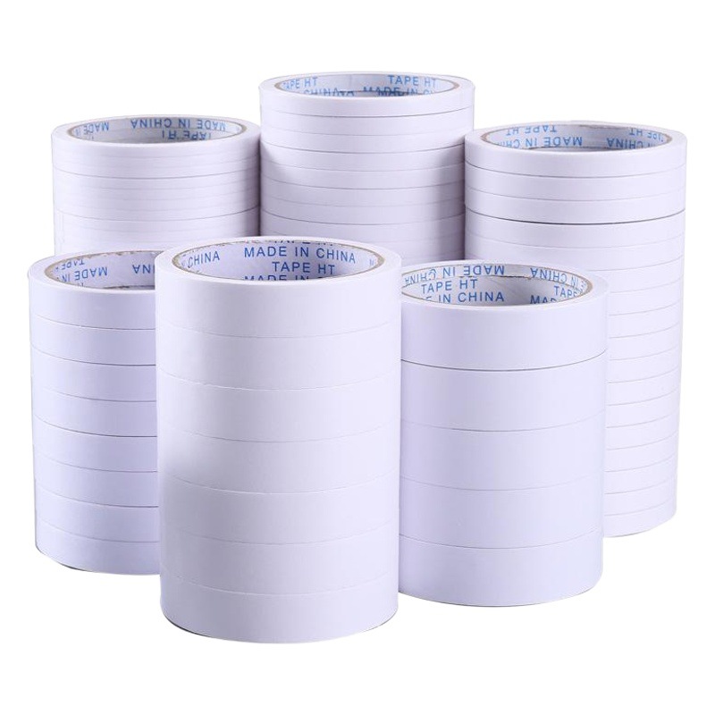 Office Supplies Double-Sided Tape Strong High Viscosity Thin Transparent White Two-Sided Tape Fixed Sticker Stationery Tape Wholesale