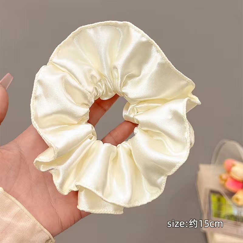 68＃米白色双层缎面发圈