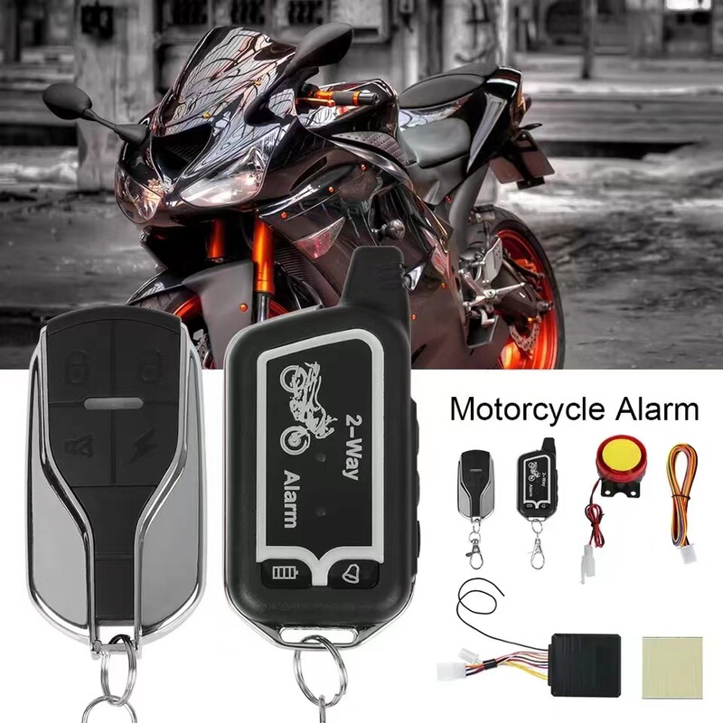 12v motorcycle alarm system two-way remote control electric bicycle motorcycle security anti-theft start flameout