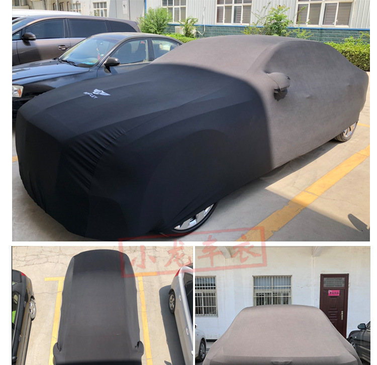 Stretch Car Cover Made of Velvet Material with Milk Silk, Custom Logo Car Emblem, Thickened, Waterproof, Outdoor Rainproof
