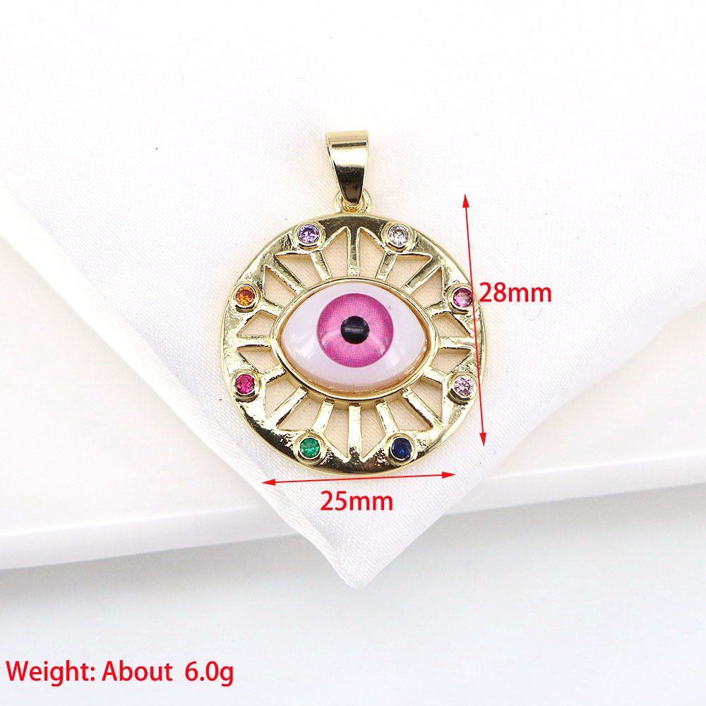 European And American Copper Zircon Devil Eye Necklace display picture 1