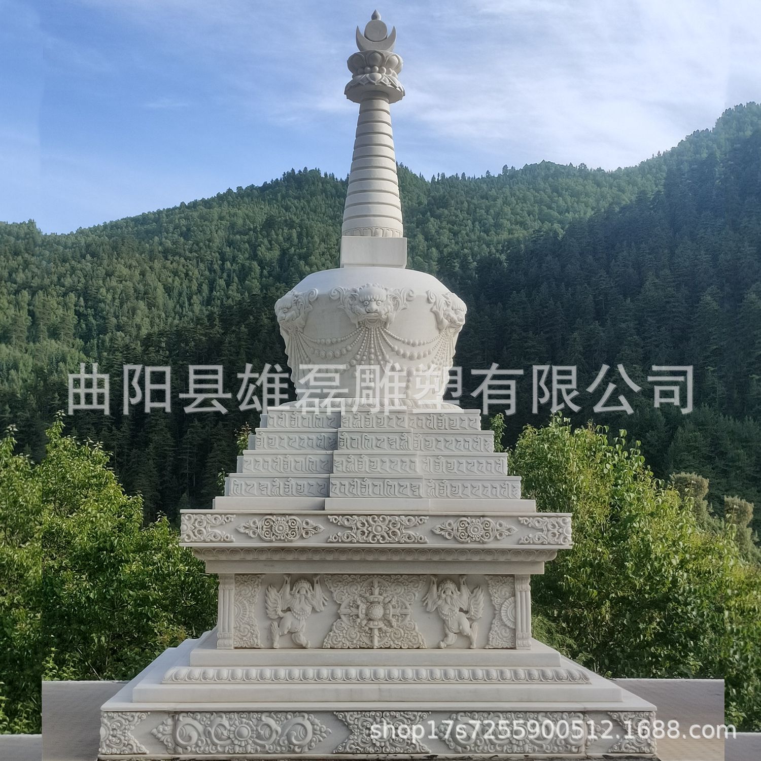 石雕佛塔藏经玲珑塔汉白玉藏教曲阳厂家寺庙建筑须弥座经幢塔石塔