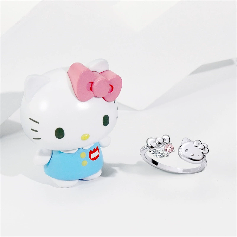 Hello Kitty Ring Sanrio Academy Mix Series-Pompompurin Cartoon Sweet Light Luxurious High-end Finger