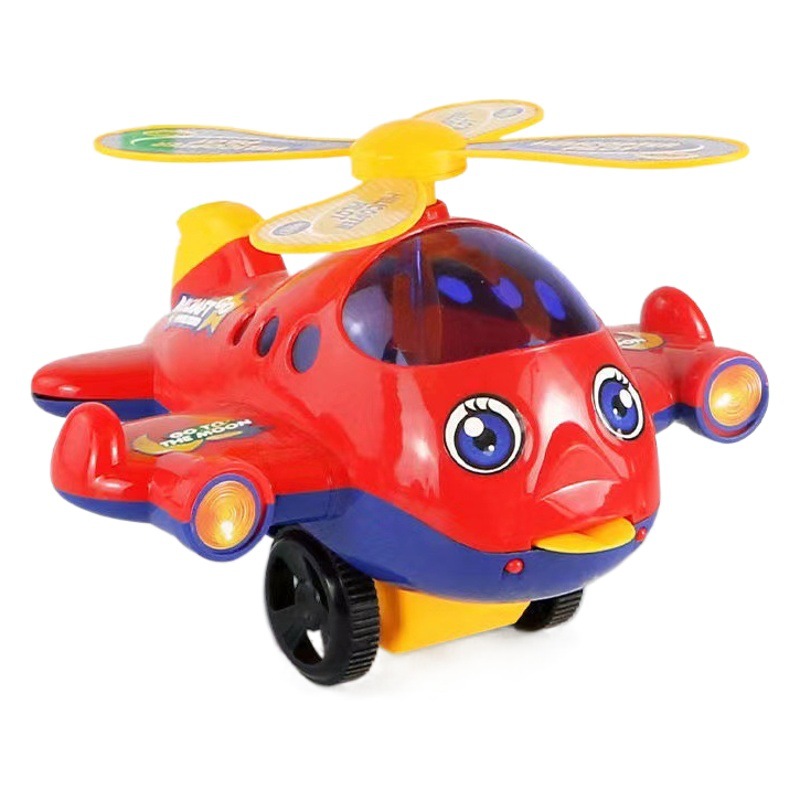 Puesto de juguetes al por mayor juguetes al aire libre de los niños de la mano empuje aviones juguetes niño longitud ajustable crujiente Campana