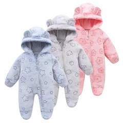 Cartoon footed crawler newborn baby one-piece suit hug suit outdoor wear 2023 autumn/winter new children's clothing tunic