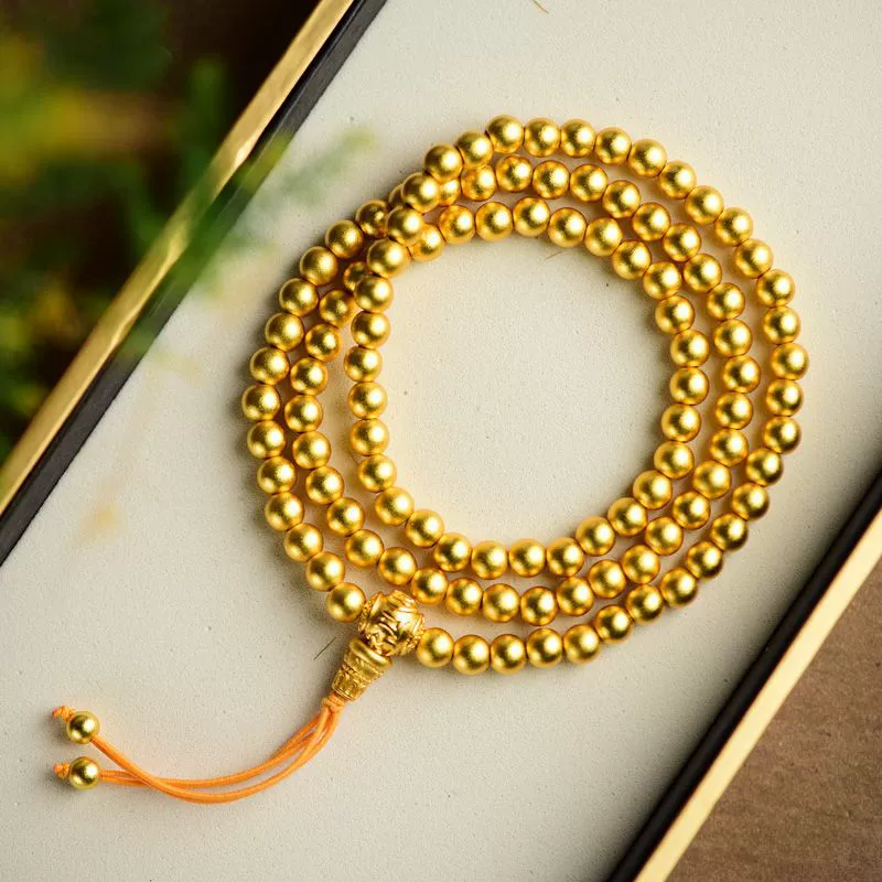 Древний метод Shajin Золотой слиток из шести символов 108 буддийских четок