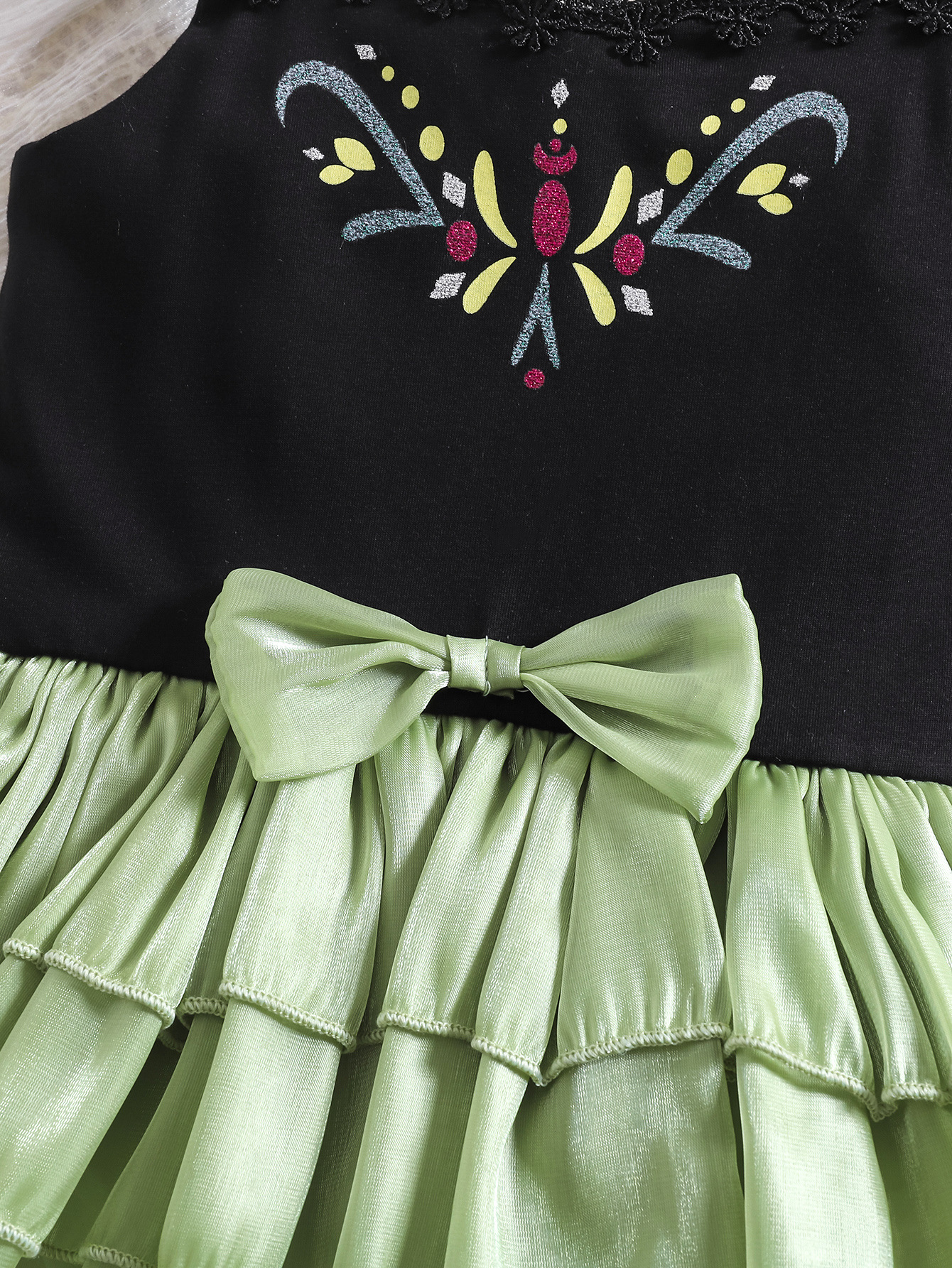 Comercio exterior congelado niña princesa Anna falda de hija hija hija hija lindo falda de arnés bebé pastel de manga volante falda de escalada