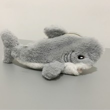 新款鲨鱼笔袋毛绒卡通可爱大容量文具收纳袋高颜值学生文具盒ins