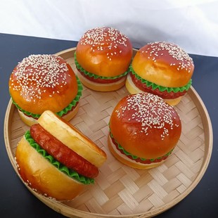 Simulated hamburger bread chips egg tart hot dog coke ice cream fried chicken legs chicken wings chicken rice flower food display