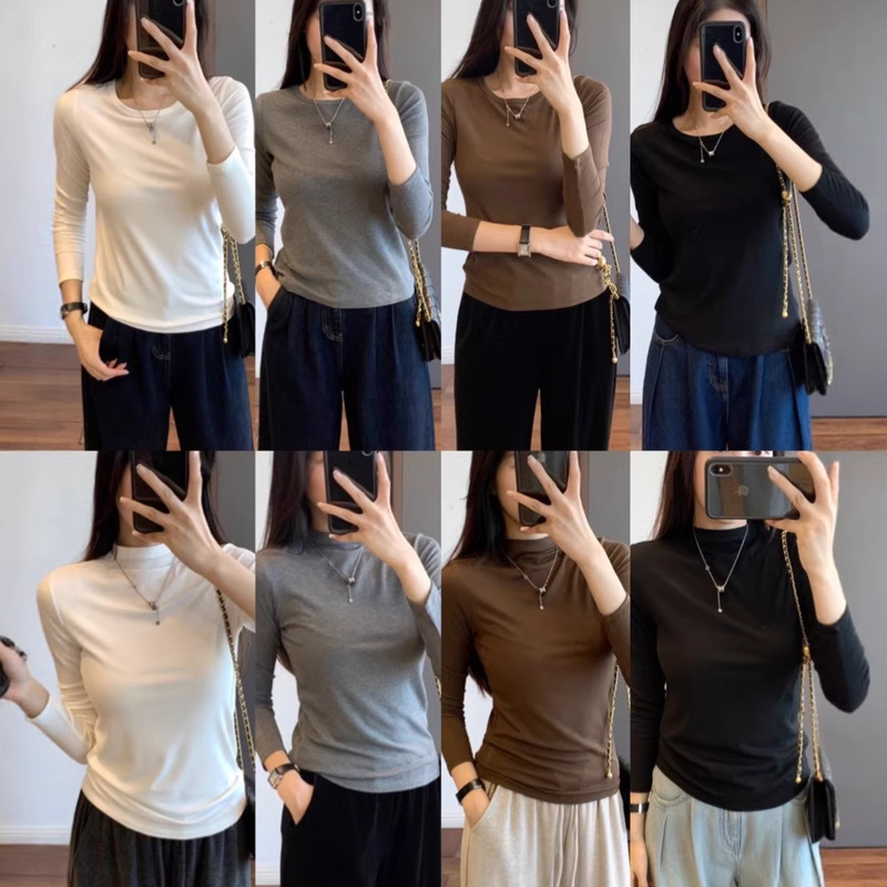 【Special Offer, No Returns or Exchanges】A Must-Have for Spring and Autumn, Layered Wear, Round Neck, Semi-High Collar, Long-Sleeve T-Shirt for Women in Autumn 【Special Offer, No Returns or Exchanges】A Must-Have for Spring and Autumn, Layered Wear, Round Neck, Semi-High Collar, Long-Sleeve T-Shirt for Women in Autumn