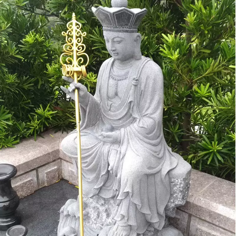 石雕地藏王菩萨坐像寺庙观音佛像花岗岩阿弥陀佛厂家庭院天然石
