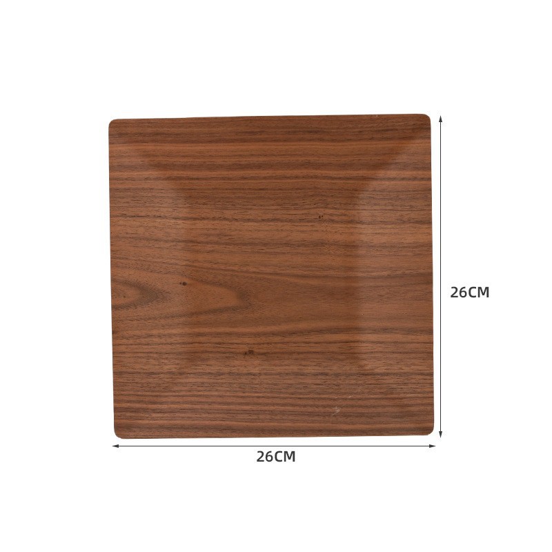 bandeja de madera de nuez cuadrada japonesa para el hogar coloca tazas de menú comida snack pizza filete plato de madera