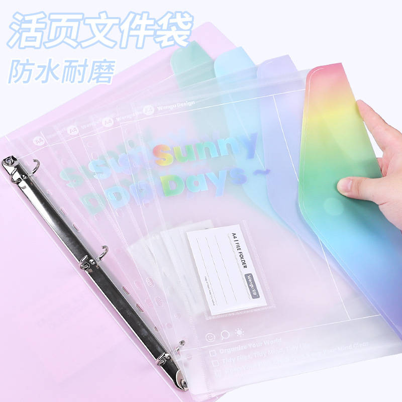 Carpeta de hoja blanda a4 libro de datos bolsas de almacenamiento de documentos de prueba bolsas de material de aprendizaje bolsas de botón bolsas de archivo de hoja blanda bolsas de núcleo