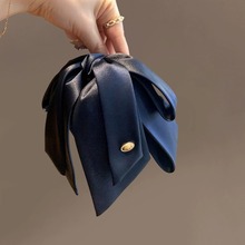 新款头饰蝴蝶结发夹韩版法式发抓飘带抓夹高级感缎面马尾夹发饰品