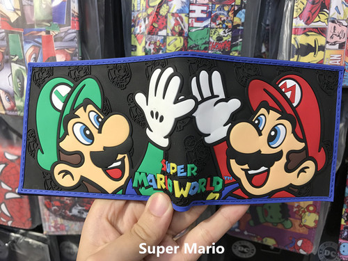 Mary Wallet super mario anime peripheral Mario student short two-fold wallet card holder coin purse