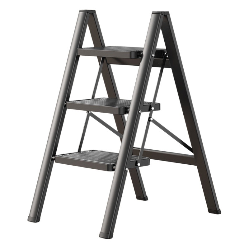 Ladder household folding retractable thickened herringbone ladder Indoor stairs three or four steps climbing ladder small ladder stool flower stand ladder