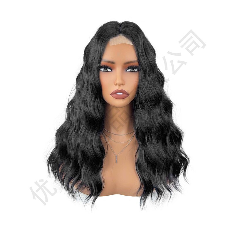 厂家批发外贸欧美跨境新款时尚小蕾丝假发中分水波纹假发头套wig|undefined