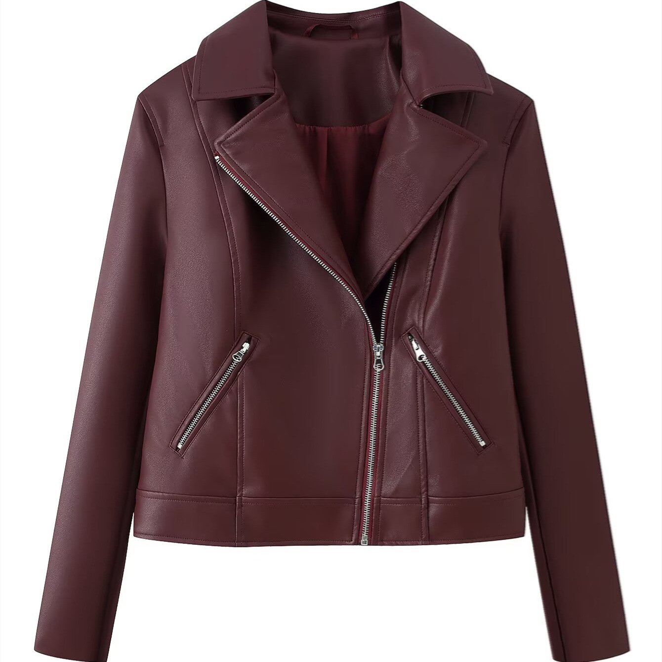 Cross-border women's clothing 2026 summer new style European and American style fashionable casual lapel motorcycle leather jacket coat