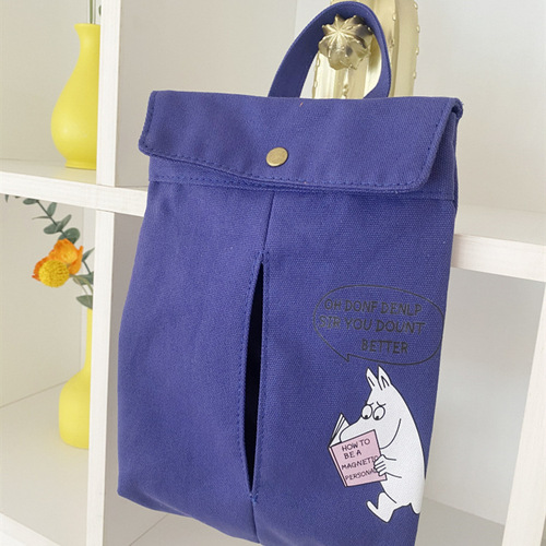 New Moomin Yami tissue box storage bag can be mounted on the back of the car seat with cute cartoon tissue cover