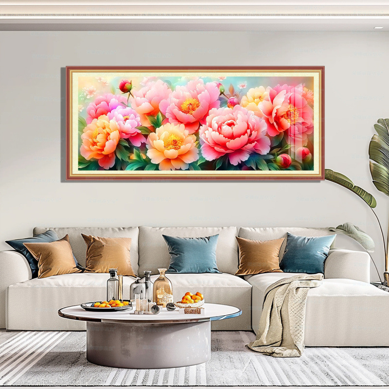 [Algodón importado] Mona Lisa Royal Cross-Blooded Rich-Peony Xiangxiang Gran bordado de hilo chino image 1