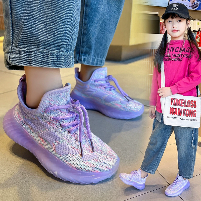 Весна-лето 2024, новые Нескользящие Детские кроссовки с мягким дном, Кокосовая обувь для девочек, повседневная обувь из дышащей сетки для мальчиков