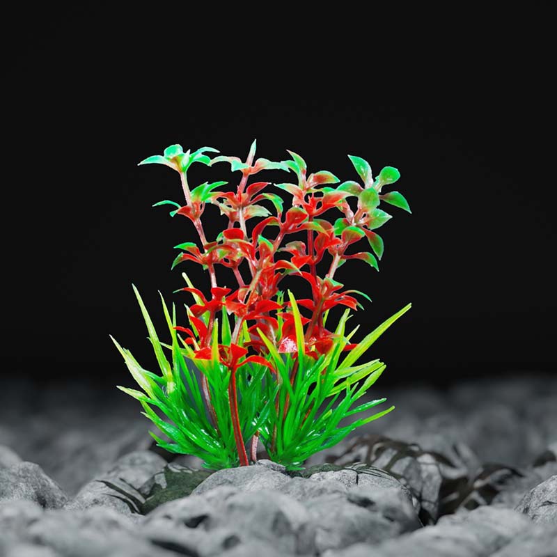 Caja de arena decoración de plástico venta directa de fábrica al por mayor simulación de pecera plantas acuáticas flores falsas paisaje de acuario