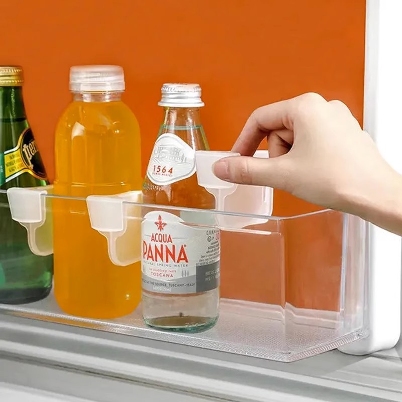 Clip de separación de la puerta lateral del refrigerador, compartimento de almacenamiento creativo multifuncional, estante ajustable, partición de acabado, hebilla fija
