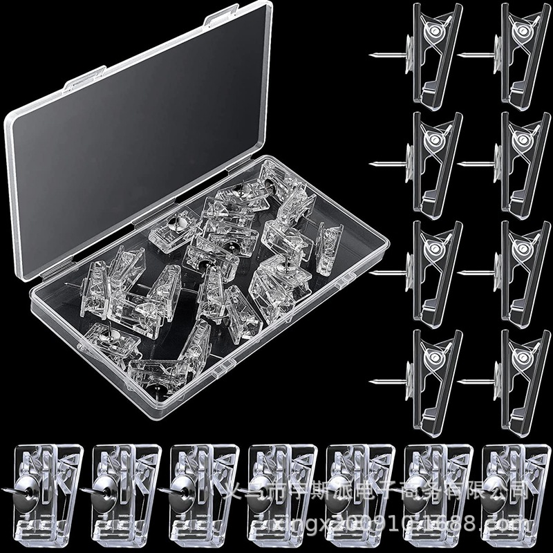 50 Pc Pushpin 클립 투명 플라스틱 사진 클립 폴더 Pushpin 옷 홀더 장식 공예 종이 클립 코르크 보드
