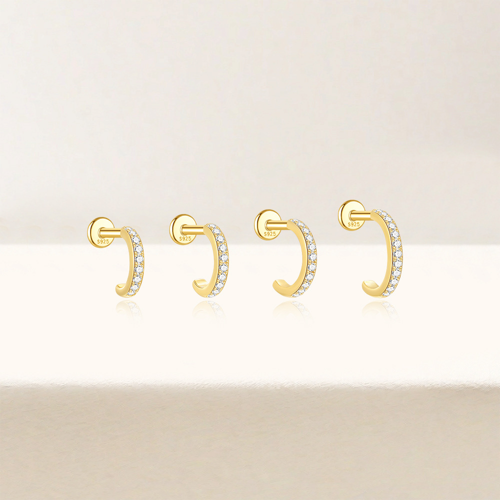 1g Weight Zircon Inlay Material Ear Studs Classification Ear Cartilage Rings & Studs Piercing Type 1 Piece Quantity Daily Occasion 925 Sterling Silver Material Geometric Pattern All Seasons Season Unisex Gender Simple Style Style 1 Piece Ear Cartilage Rings & Studs Simple Style Geometric 925 Sterling Silver Zircon Ear Cartilage Rings & Studs 13