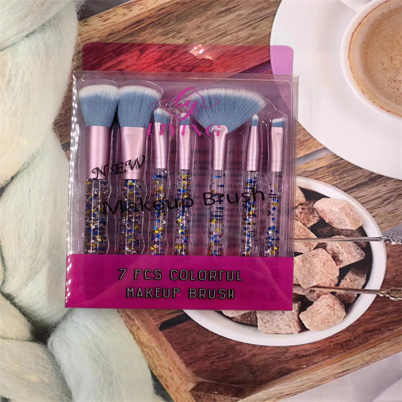 Plastic, Nylon Material Elegant Lady Simple Style Plastic Nylon Crystal Handle Makeup Brushes 1 Set