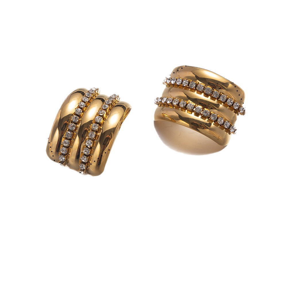 Taina europa y americana pendientes de acero inoxidable lujo ligero nicho personalidad versátil gota de agua pendientes de diamante de titanio acero no se desvanece mujer