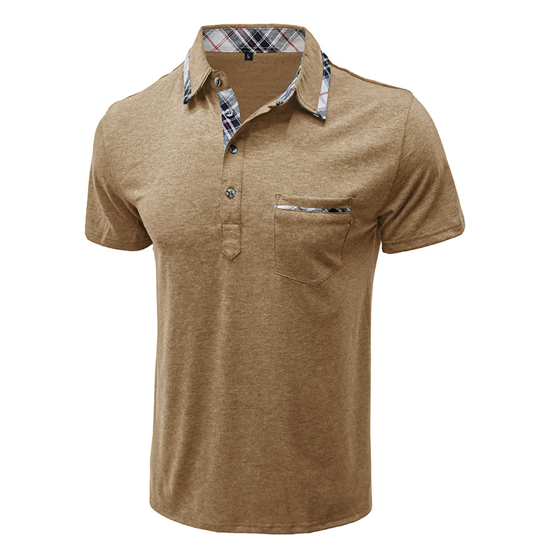 Verano nuevo estilo de los hombres europeos y americanos camiseta de solapa de manga corta para hombres de comercio exterior camisa POLO para hombres Amazon casual top al por mayor