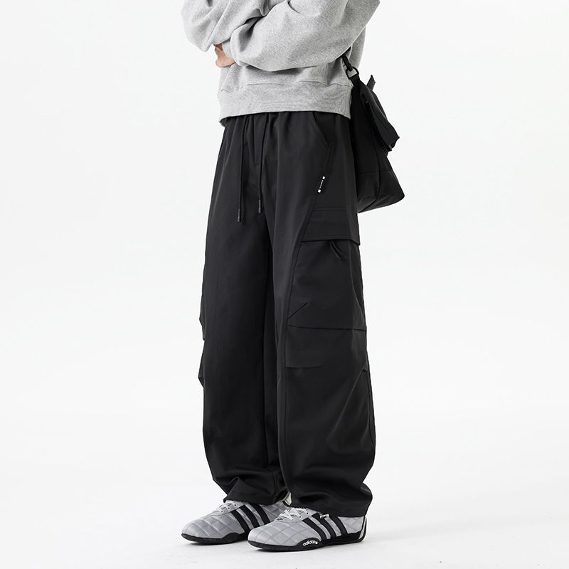 American Retro Scimitar Pants Cargo Pants Men's Loose Straight 2025 Autumn and Winter Trendy Casual Wide-Leg Pants