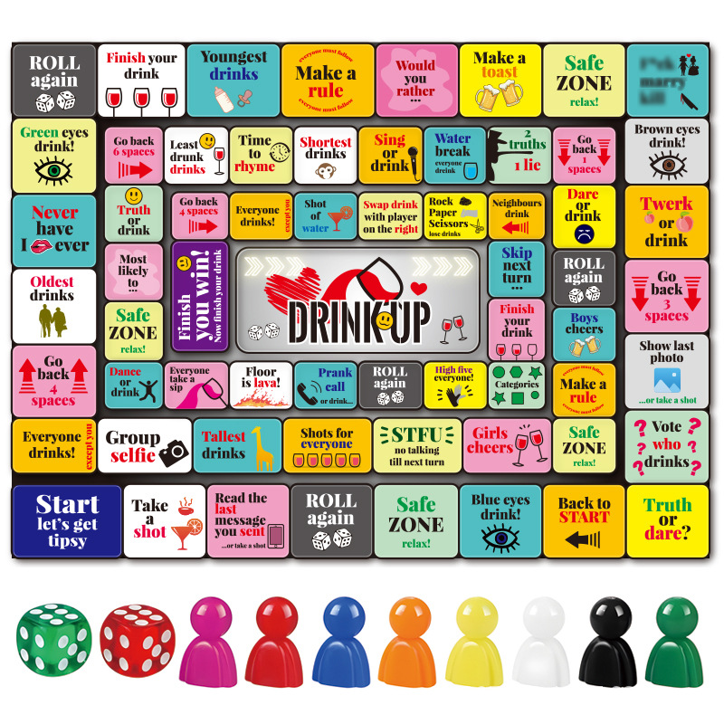 Nuevos productos transfronterizos Pareja Tablero Adult Couple Game Citas para adultos Beber Juegos Fiesta Monopoly