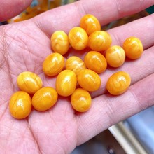 天然妖花老蜜蜡枣珠散珠批发蜜蜡单珠diy配饰蜜蜡手串老花蜡枣珠